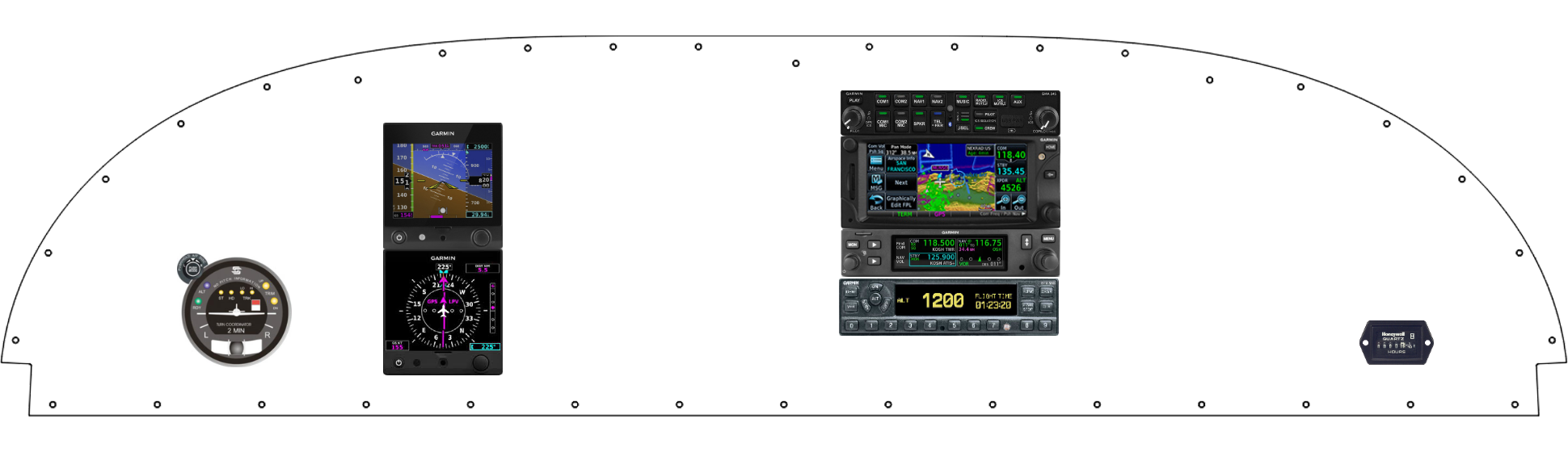 RV-10 panel designed in the Panel Designer