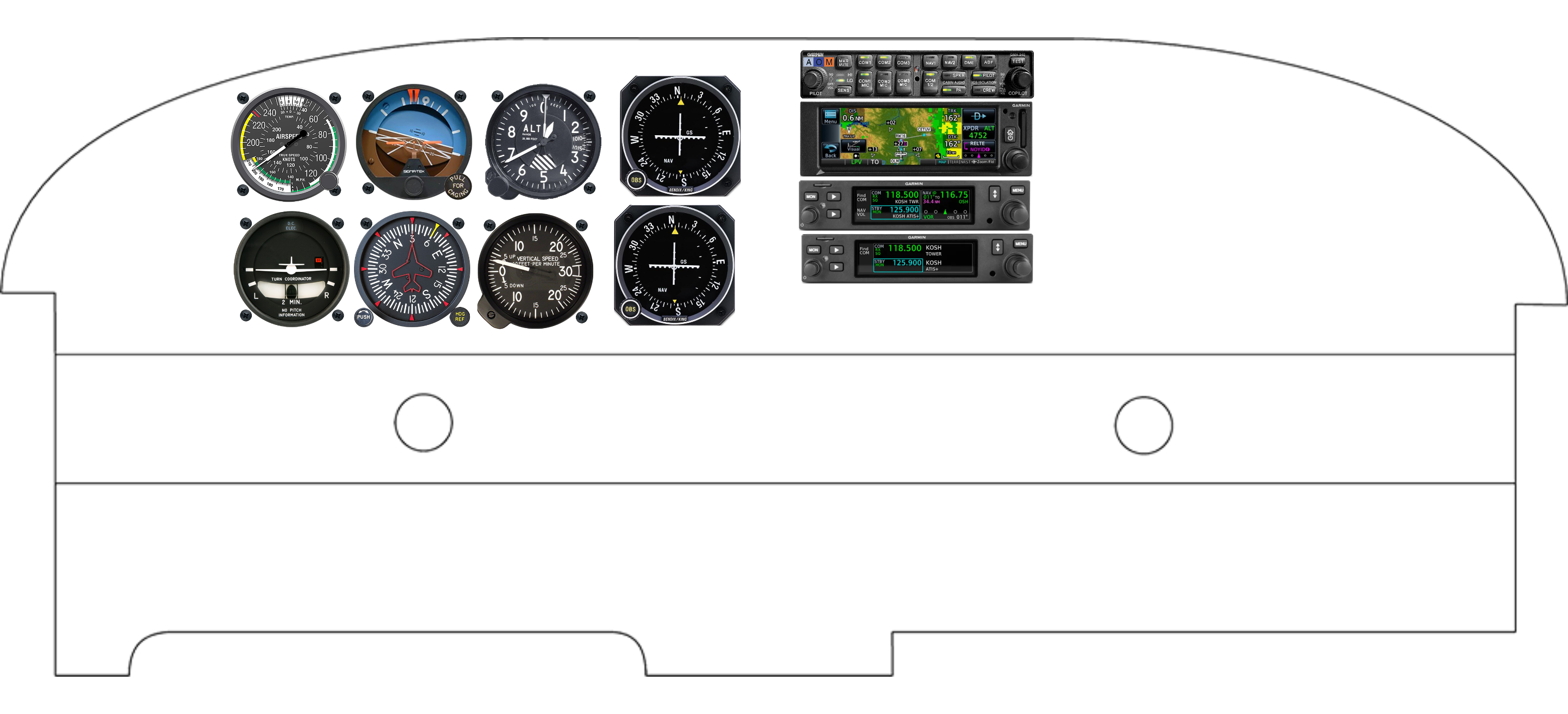 PA-28 panel designed in the Panel Designer