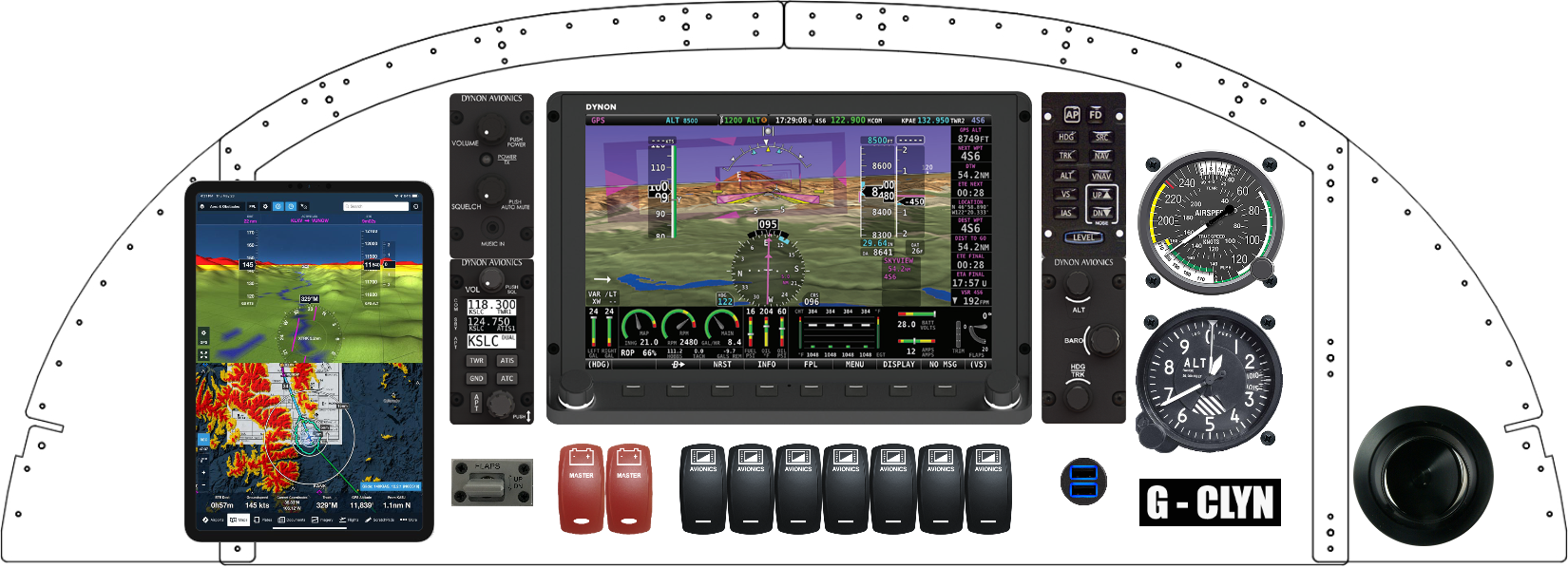 RV-8 panel designed in the Panel Designer