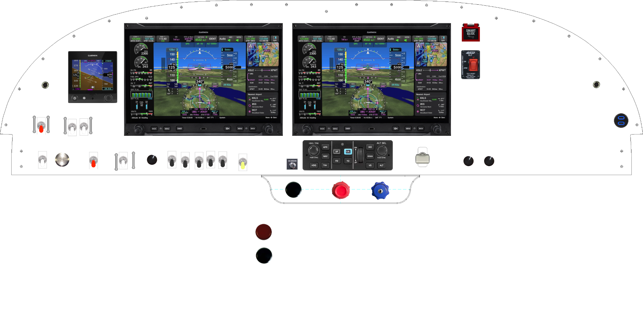 RV-10 panel designed in the Panel Designer