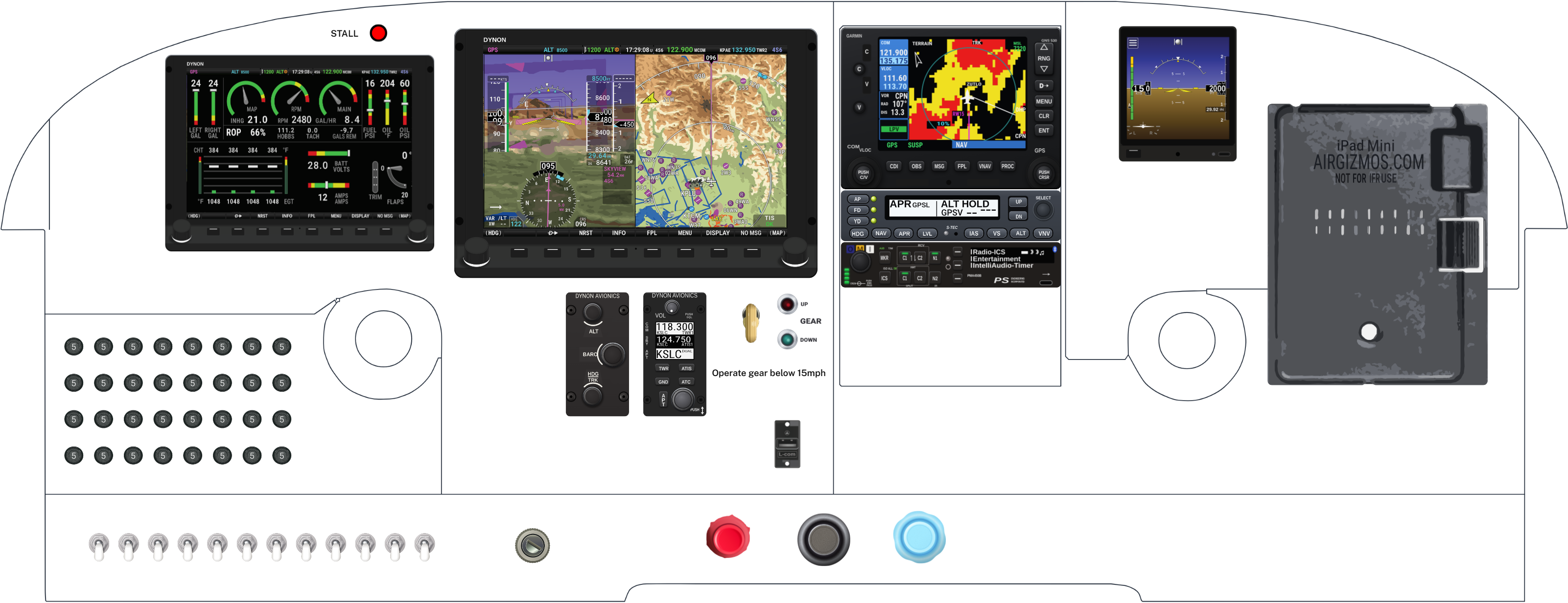PA-24 panel designed in the Panel Designer