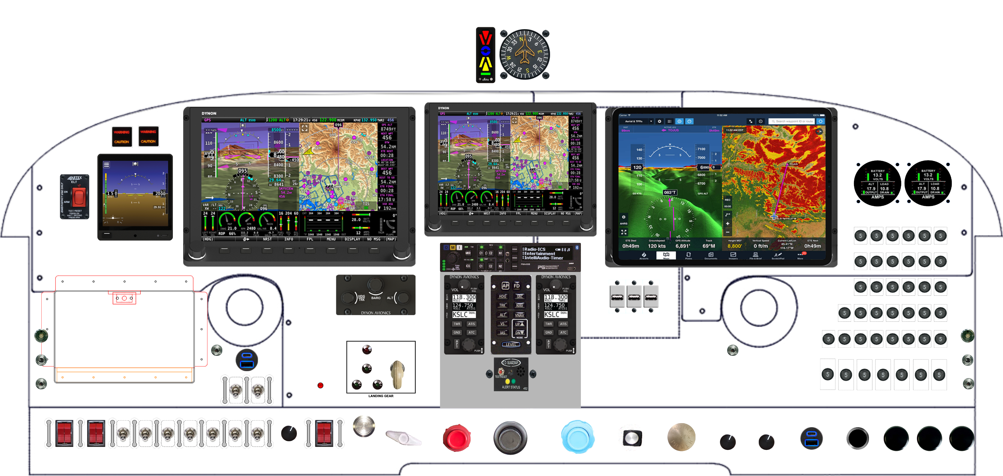 PA-24 panel designed in the Panel Designer