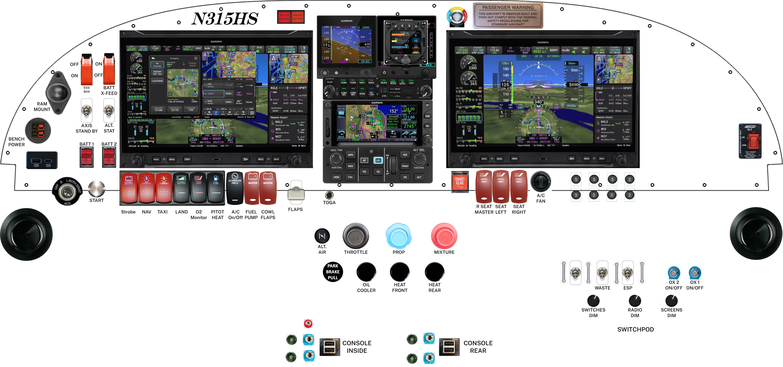 RV-10 panel designed in the Panel Designer