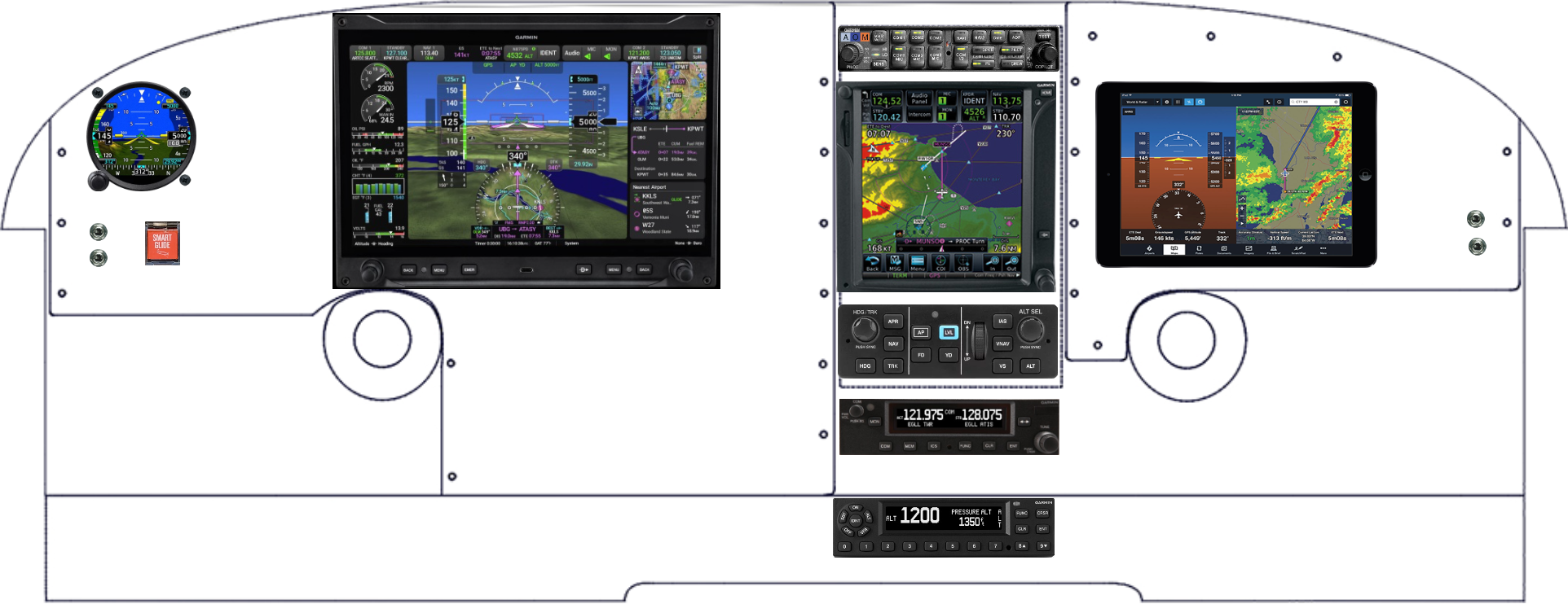 PA-24 panel designed in the Panel Designer