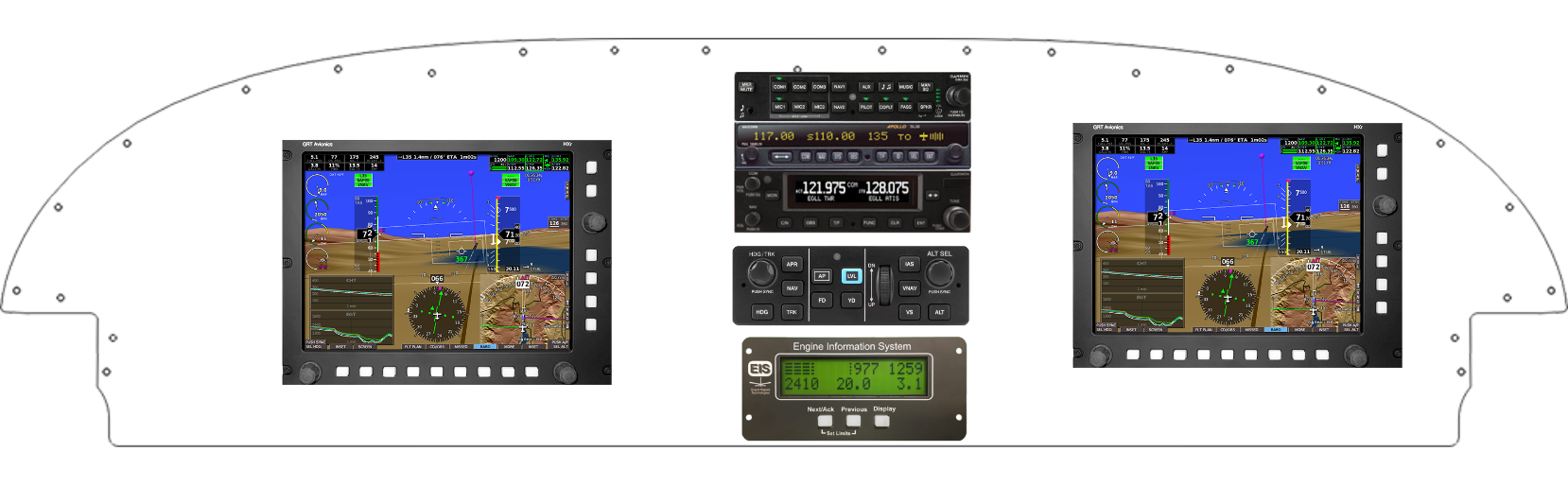 RV-7/9 panel designed in the Panel Designer