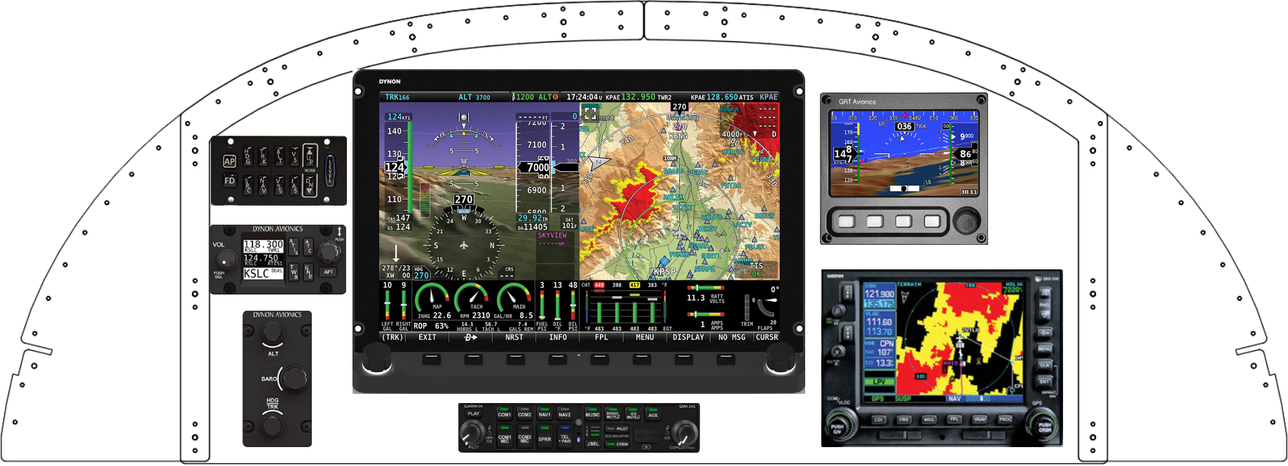 RV-8 panel designed in the Panel Designer