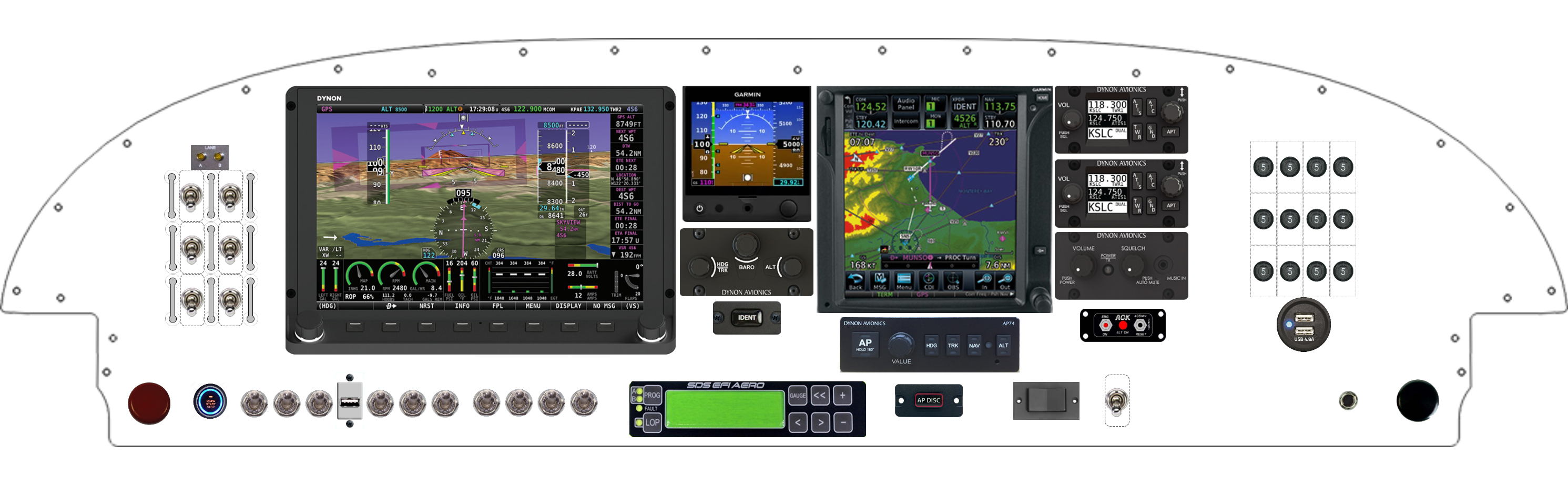 RV-7/9 panel designed in the Panel Designer