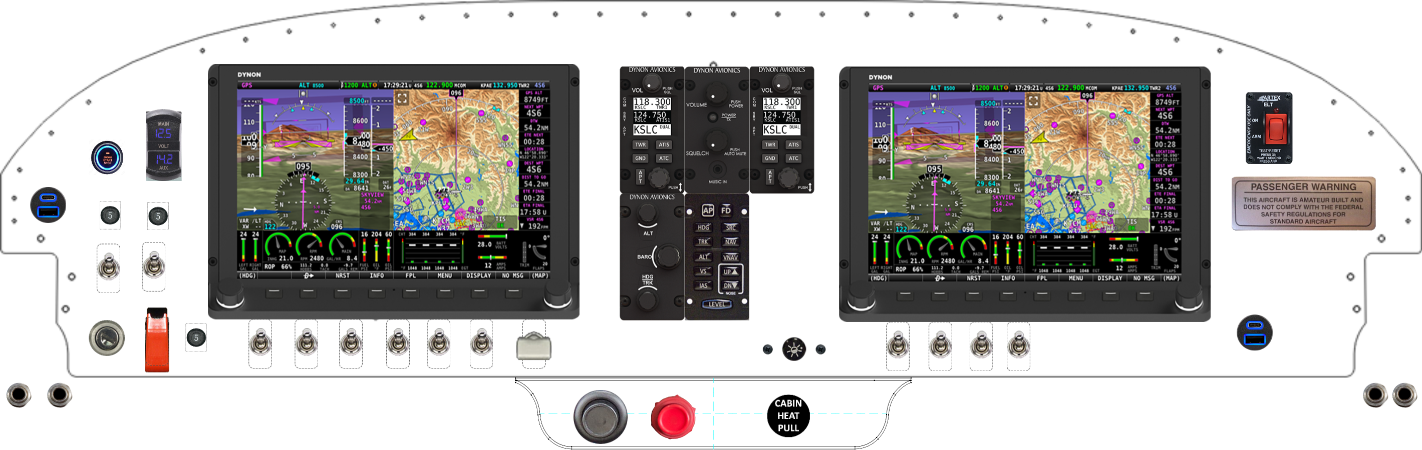 RV-7/9 panel designed in the Panel Designer