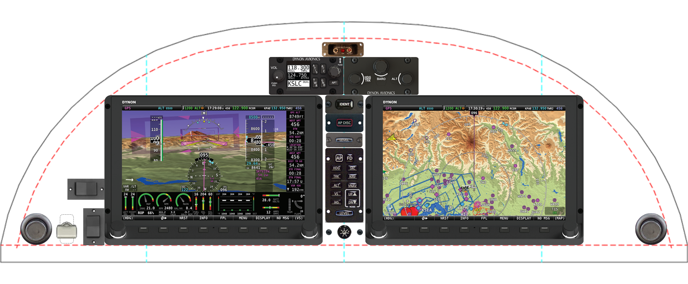 STOL CH 750 panel designed in the Panel Designer
