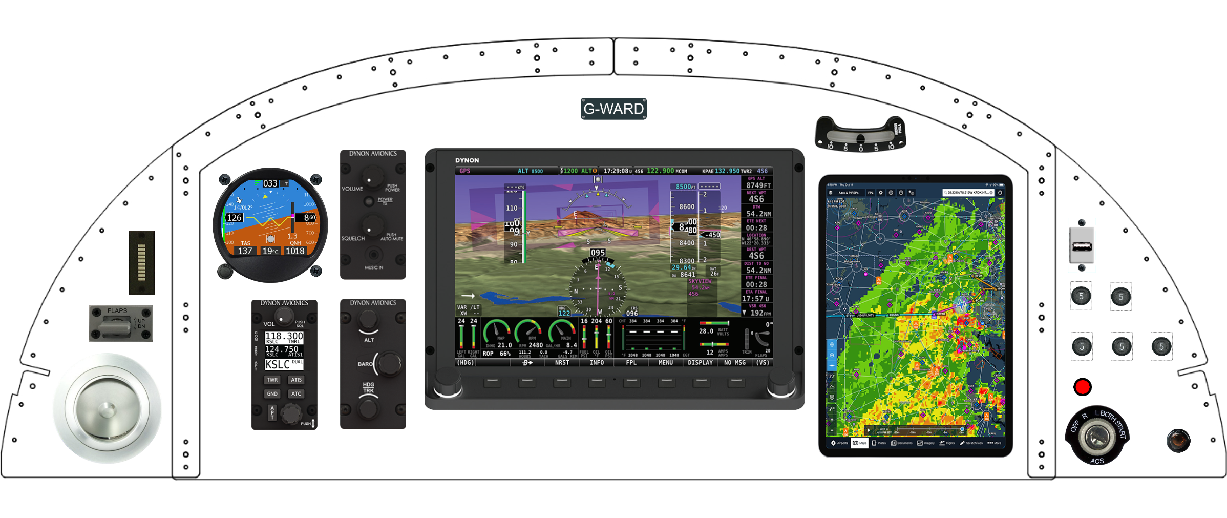 RV-8 panel designed in the Panel Designer